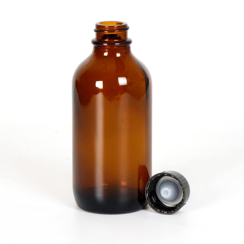Youngever 12 Pack Empty Glass Bottles with Lids, Amber Glass Tight Seal Lids, Refillable Container for Essential Oils, Vanilla Extract and More (4 Ounce) - Image 3